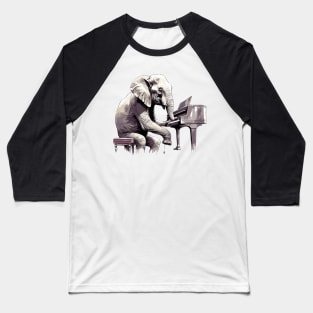 Elephant playing piano Baseball T-Shirt